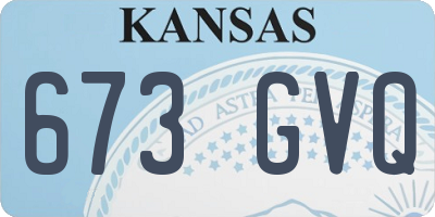 KS license plate 673GVQ