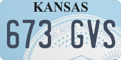 KS license plate 673GVS
