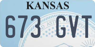KS license plate 673GVT