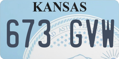 KS license plate 673GVW