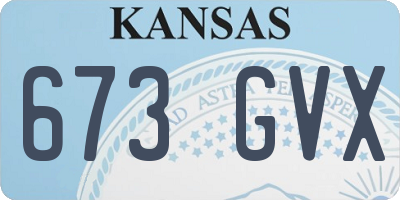 KS license plate 673GVX