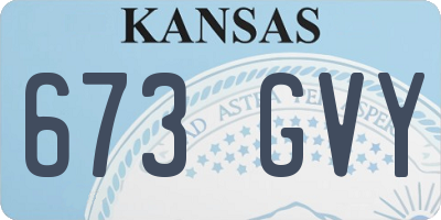 KS license plate 673GVY