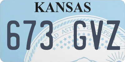 KS license plate 673GVZ