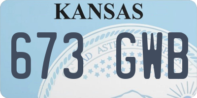 KS license plate 673GWB