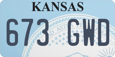 KS license plate 673GWD
