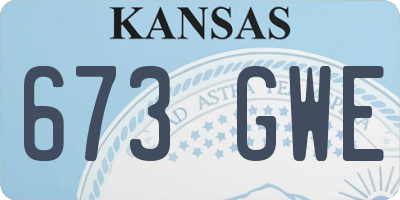 KS license plate 673GWE