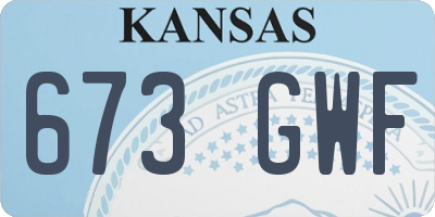 KS license plate 673GWF