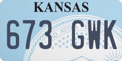 KS license plate 673GWK