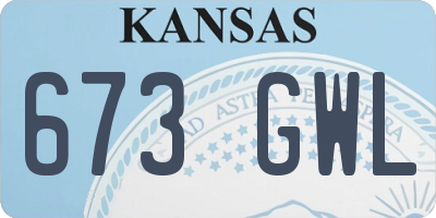 KS license plate 673GWL
