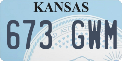 KS license plate 673GWM