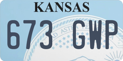 KS license plate 673GWP