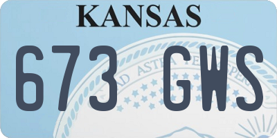 KS license plate 673GWS