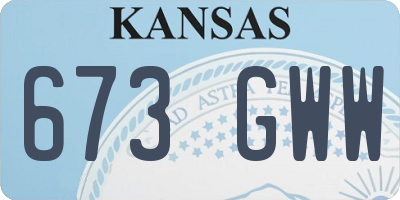 KS license plate 673GWW