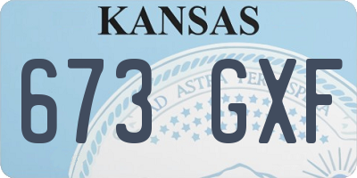 KS license plate 673GXF