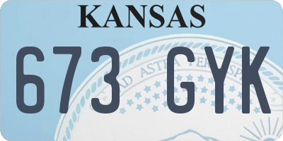 KS license plate 673GYK