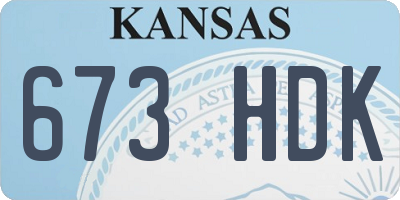KS license plate 673HDK