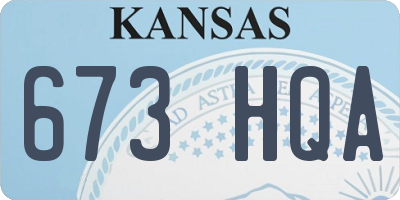 KS license plate 673HQA