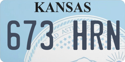 KS license plate 673HRN