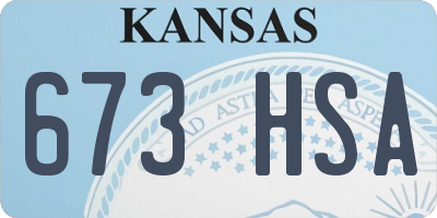KS license plate 673HSA