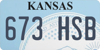KS license plate 673HSB