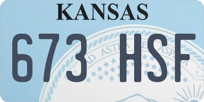 KS license plate 673HSF