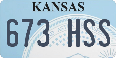 KS license plate 673HSS