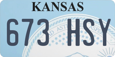 KS license plate 673HSY