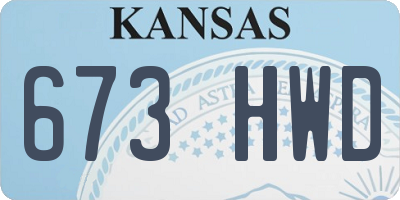 KS license plate 673HWD