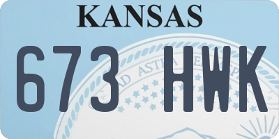 KS license plate 673HWK