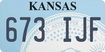KS license plate 673IJF