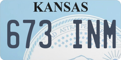 KS license plate 673INM