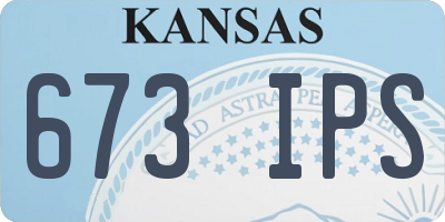 KS license plate 673IPS