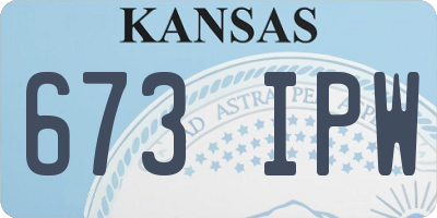 KS license plate 673IPW