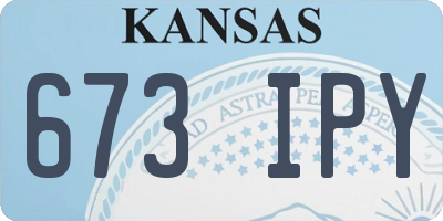 KS license plate 673IPY