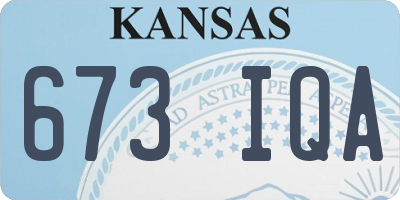 KS license plate 673IQA