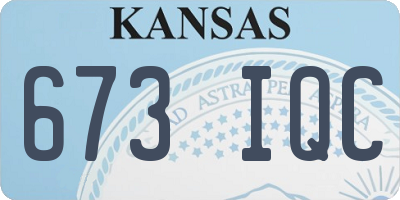 KS license plate 673IQC