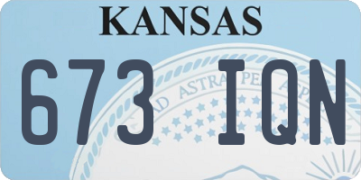 KS license plate 673IQN