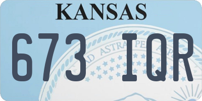 KS license plate 673IQR