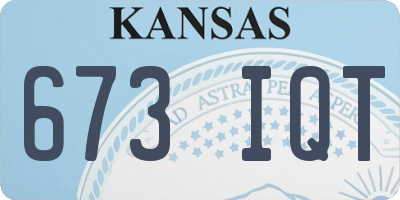KS license plate 673IQT