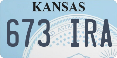 KS license plate 673IRA