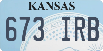 KS license plate 673IRB