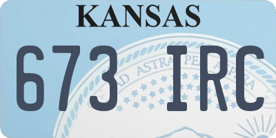 KS license plate 673IRC
