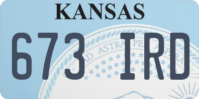 KS license plate 673IRD