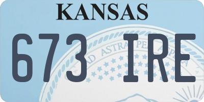 KS license plate 673IRE