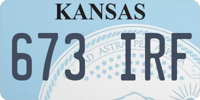 KS license plate 673IRF