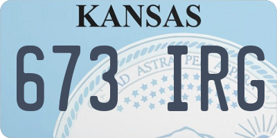 KS license plate 673IRG