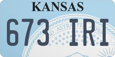 KS license plate 673IRI