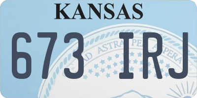 KS license plate 673IRJ