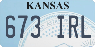 KS license plate 673IRL