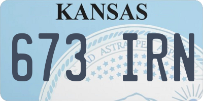 KS license plate 673IRN